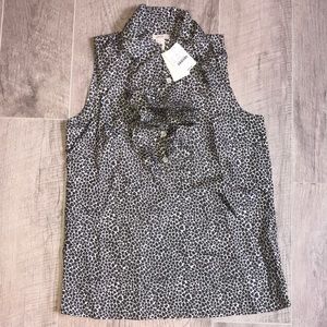 NEW WITH TAG J. Crew Ruffled Blouse Silk 100%